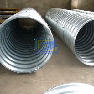 Galvanized corrugated steel culvert pipe